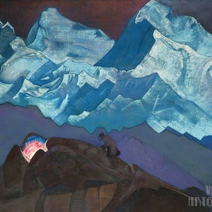 Nicholas Roerich : Fire Blossom (1924)  Canvas Gallery Wrapped or Framed Giclee Wall Art Print Digitally Remastered (D4560)