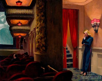 Edward Hopper: Película de Nueva York (1939) Impresión giclée sobre lienzo, enmarcada o enmarcada, remasterizada digitalmente (D5060)