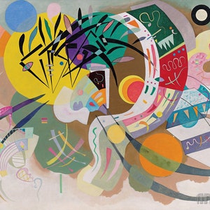 Vassily Kandinsky : Courbe dominante 1936 Impression giclée d'art mural sur toile tendue ou encadrée D4060 image 1