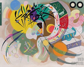 Vassily Kandinsky : Courbe dominante (1936) Impression giclée d'art mural sur toile tendue ou encadrée (D4060)