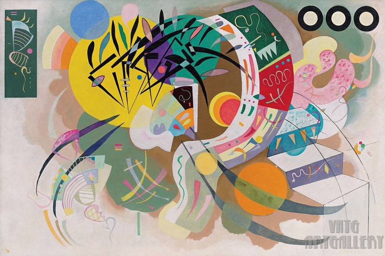 Vassily Kandinsky : Courbe dominante 1936 Impression giclée d'art mural sur toile tendue ou encadrée D4060 image 1