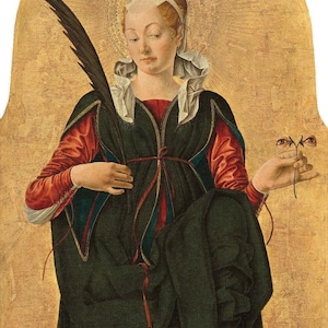 Francesco del Cossa : Saint Lucy, Santa Lucia (1473-74) Canvas Gallery Wrapped Giclee Wall Art Print Digitally Remastered (D6040)