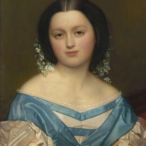 Jozef Van Lerius : Portrait of Henriette Mayer van den Bergh (1857) Leinwand Gallery Wrapped or Framed Giclee Wall Art Print (D6050)
