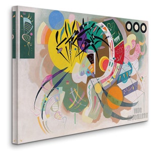 Vassily Kandinsky : Courbe dominante 1936 Impression giclée d'art mural sur toile tendue ou encadrée D4060 1 Panel Stretched Canvas