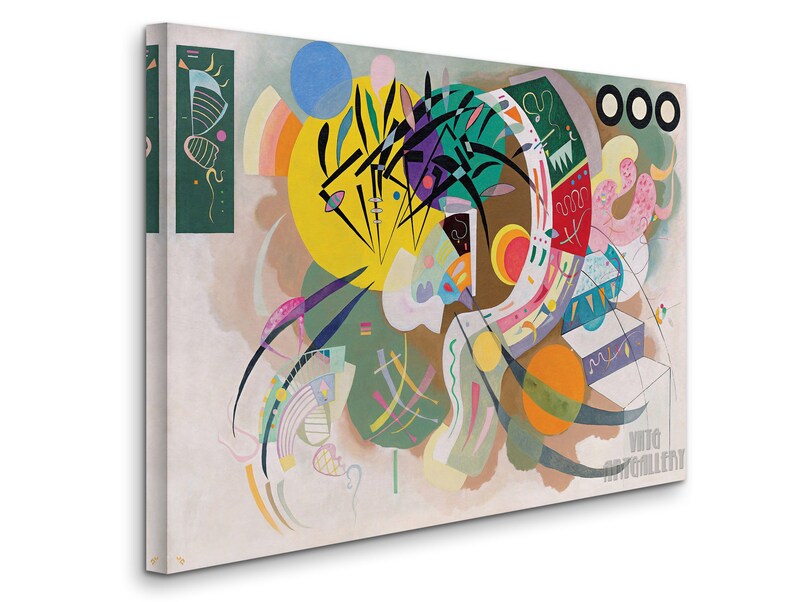 Vassily Kandinsky : Courbe dominante 1936 Impression giclée d'art mural sur toile tendue ou encadrée D4060 1 Panel Stretched Canvas