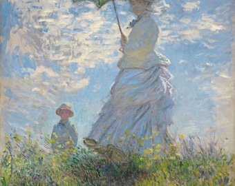 Canvas Art Print of Claude Monet: Woman With a Parasol - Madame