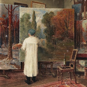 Julius von Klever : In His Studio (1909) Canvas Gallery Wrapped or Framed Giclee Wall Art Print Digitally Remastered (D6050)