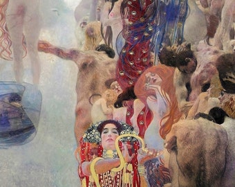 Gustav Klimt : Médecine (1907) Impression giclée d'art murale sur toile tendue ou encadrée (D6040)