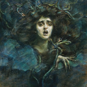 Alice Pike Barney : Medusa (1892) Canvas Gallery Wrapped or Framed Giclee Wall Art Print Digitally Remastered (D6045)