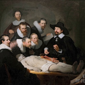Rembrandt : The Anatomy Lesson of Dr Nicolaes Tulp (1632) Canvas Gallery Wrapped or Framed Giclee Wall Art Print (D4560)