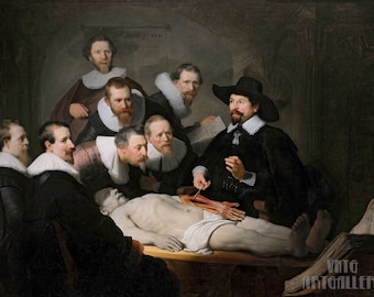 Rembrandt : The Anatomy Lesson of Dr Nicolaes Tulp (1632) Canvas Gallery Wrapped or Framed Giclee Wall Art Print (D4560)