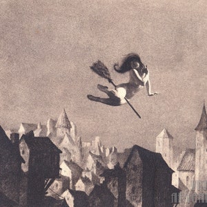 William Mortensen : Ho Ho Off To Sabbath (1926) Canvas Gallery Wrapped or Framed Giclée Wall Art Print Digitally Remastered (D4560)