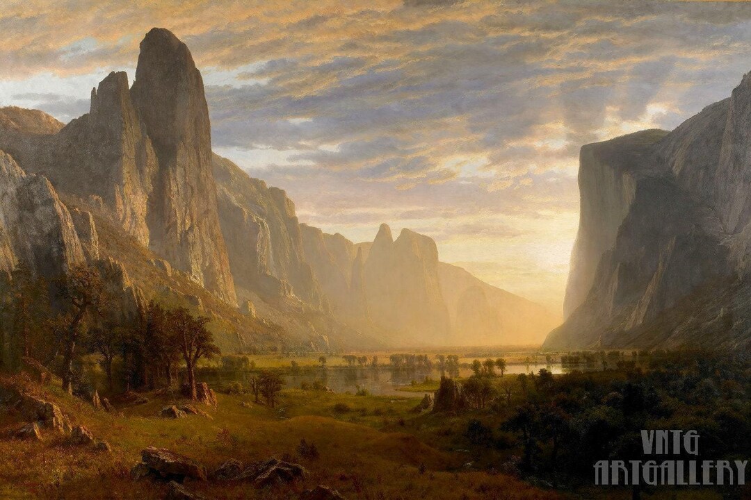 アルバート・ビアスタット：ヨセミテ渓谷を見下ろす（カリフォルニア