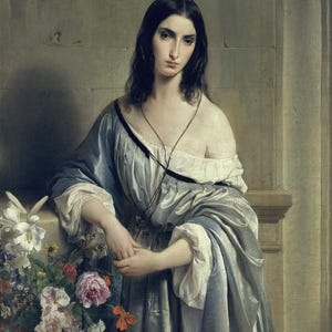 Francesco Hayez : Melancholic Thoughts (1842)  Canvas Gallery Wrapped or Framed Giclee Wall Art Print Digitally Remastered (D6040)