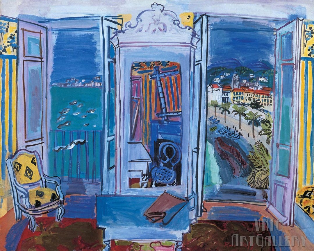 Raoul Dufy、海外版超希少レゾネ、新品額装付 Raoul Dufy : Window Opening on Nice (1928) Canvas Gallery Wrapped