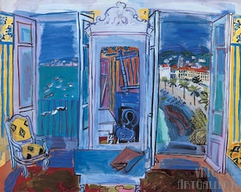 Raoul Dufy, Window Opening on Nice, 1928, Fine Art Poster, Moody