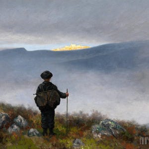 Theodor Kittelsen: Soria Moria (1881) galerie op canvas gewikkeld of ingelijste giclee muurkunstdruk digitaal geremasterd (D4060)