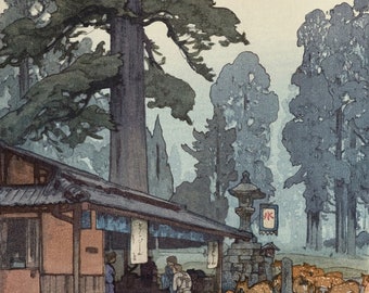 Yoshida Hiroshi : Way to the Kasuga Shrine (1938) Canvas Gallery Wrapped or Framed Giclee Wall Art Print (D6040)