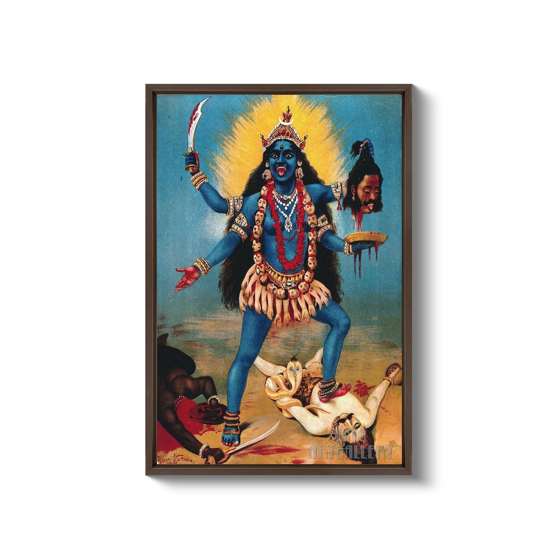 Kali Raja Raja Ravi Varma : Goddess Kali (c1910) Canvas Gallery Wrapped Giclee ...