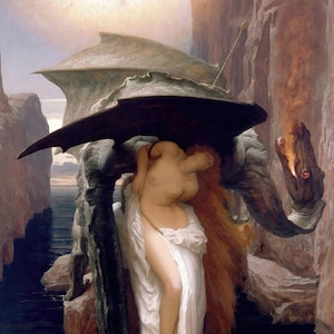 Frederic  Lord Leighton : Perseus and Andromeda (1891) Canvas Gallery Wrapped or Framed Giclee Wall Art Print Digitally Remastered (D6035)