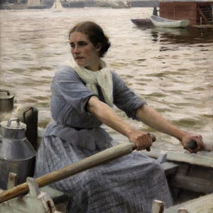 Albert Edelfelt : La Laitière (1889) Canvas Gallery Wrapped or Framed Giclee Wall Art Print Digitally Remastered (D6050)