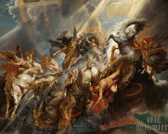Peter Paul Rubens: Faëtons fall (1604) Canvastavla med gicléemotiv, digitalt remastrad eller inramad (D4560)