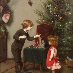 Felix Erhlich: Navidad (1889) Impresión giclée sobre lienzo, enmarcada o enmarcada, remasterizada digitalmente (D6045)