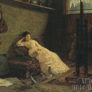 Hector Caffieri : A Corner of the Studio (18th-19th Century) Canvas Gallery Wrapped or Framed Giclée Wall Art Print (D4560)