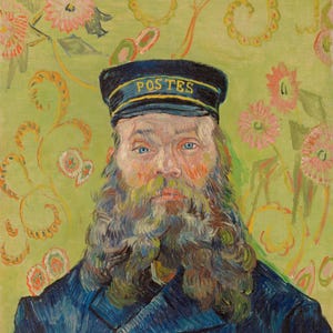 Vincent van Gogh: Il postino (Joseph Roulin) (1888) Stampa artistica da parete Giclée su tela, incorniciata o avvolta in una galleria, rimasterizzata digitalmente (D6050)