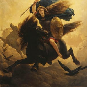 Peter Nicolai Arbo : Valkyrie (1865) Canvas Gallery Wrapped or Framed Giclee Wall Art Print Digitally Remastered (D6045)