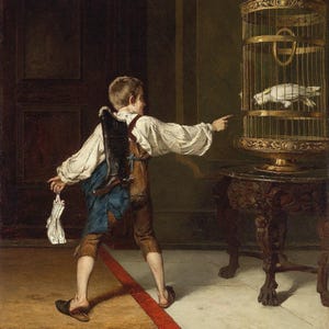 Christian Ludwig Bokelmann: Best Friends (1875) Stampa artistica su tela, incorniciata o avvolta in una galleria, rimasterizzata digitalmente (D6050)
