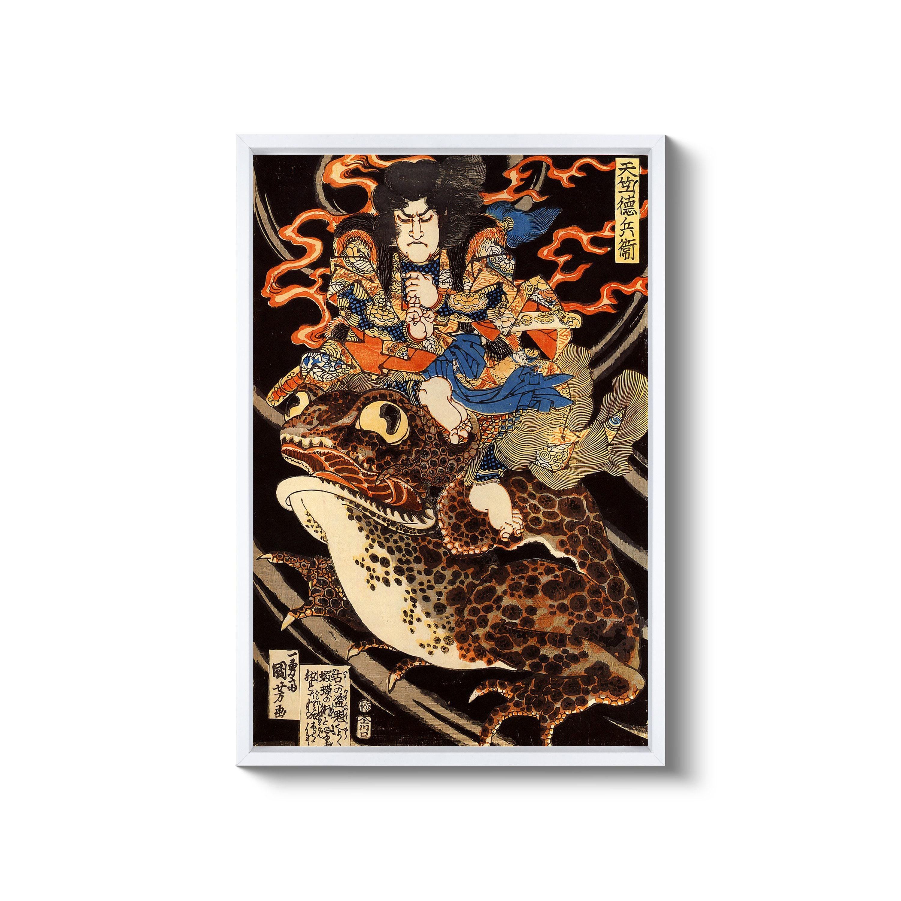歌川国芳：巨大なヒキガエルに乗った天竺徳兵衛（1830年） キャンバス