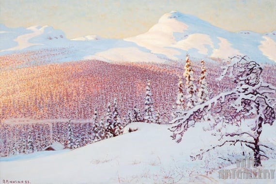Tableau Peinture Hiver Blanc 90x60cm - Encadré - Qualité Premium - Bella And Home Decor