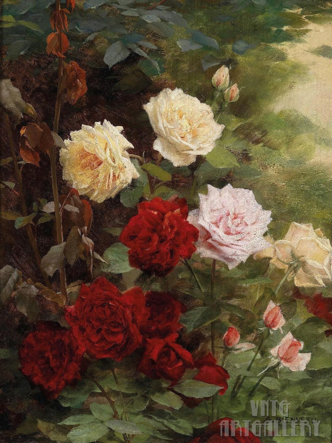 ギュスターヴ・ビエンヴェトゥ：バラ（1906年頃）キャンバスギャラリー