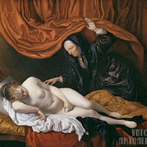 Jakob van Loo : Danae (1655–60) Canvas Gallery Wrapped or Framed Giclee Wall Art Print Digitally Remastered (D5060)