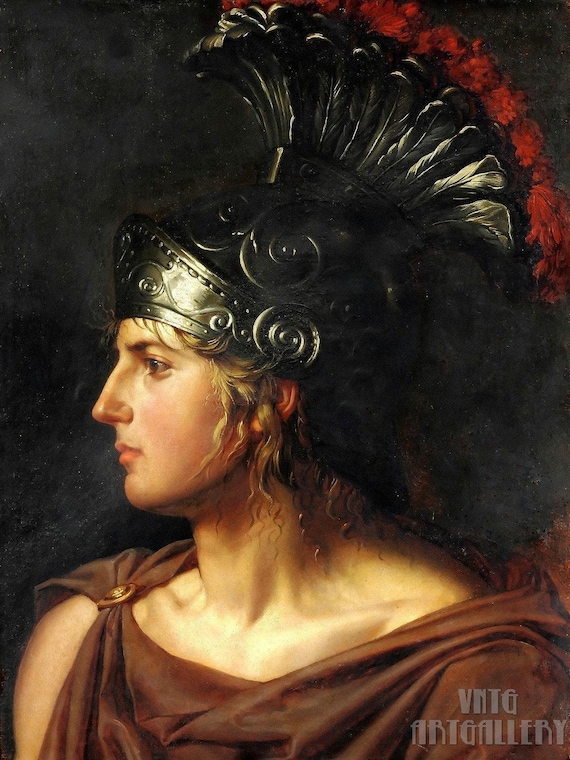 ギリシャの戦争神アレスの頭部（1800年代）キャンバスギャラリー