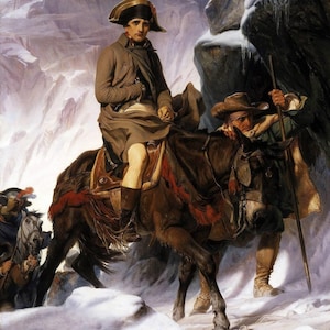 Paul Delaroche : Napoleon Crossing the Alps (1850) Canvas Gallery Wrapped or Framed Giclee Wall Art Print Digitally Remastered (D6045)