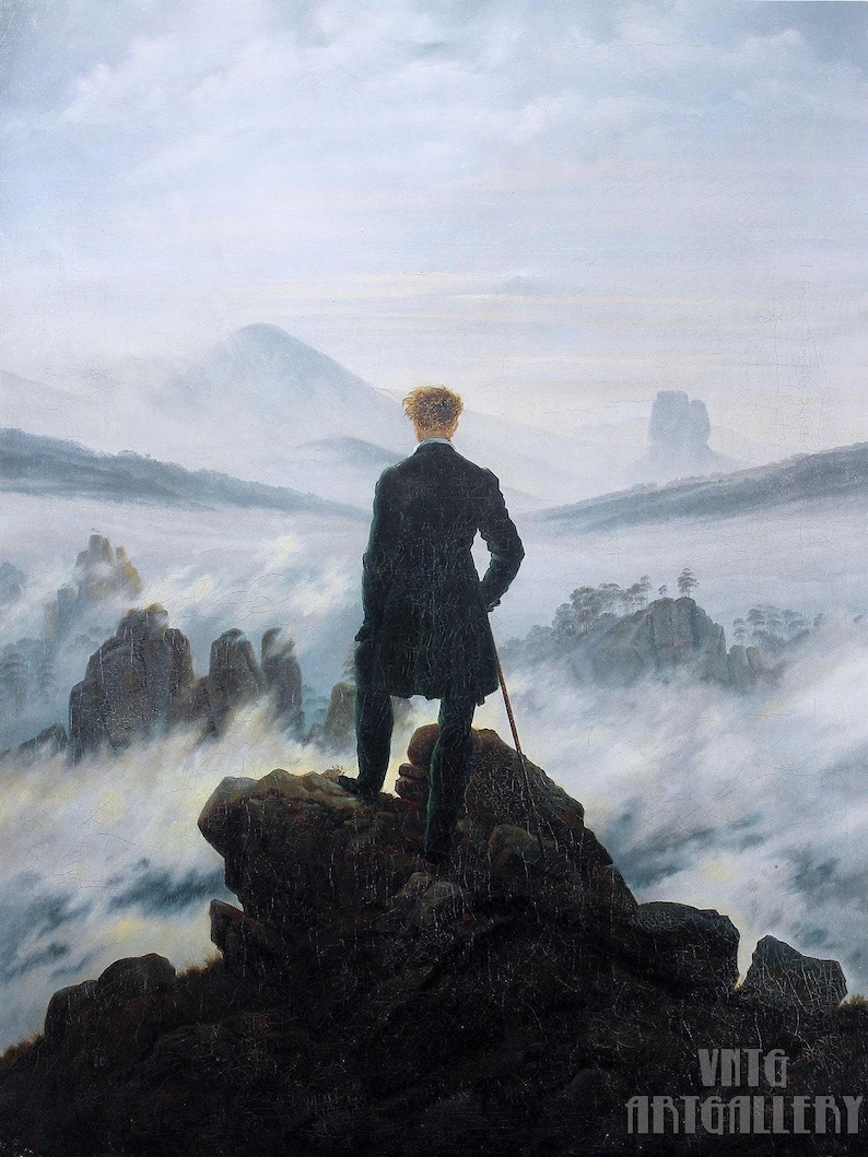 Caspar David Friedrich : Wanderer above the Sea of Fog (1818) Canvas Gallery Wrapped or Framed Giclee Wall Art Print (D6045) image 1