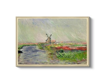 クロード・モネ：オランダのチューリップ畑（1886年）キャンバス