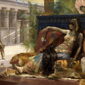 Alexandre Cabanel: Kleopatra testar gift på dömda fångar (1887) Canvastavla med gicléemotiv, inramad eller omslagen (D3560)