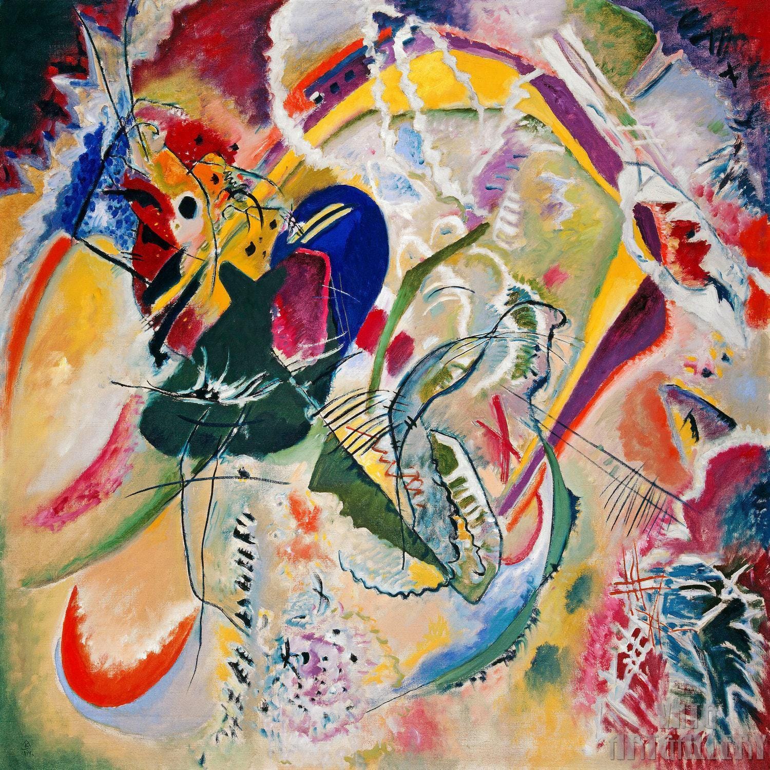 Wassily Kandinsky : Improvisation 35 (1914) Canvas Gallery Wrapped or Framed Giclee Wall Art Print Digitally Remastered (D50)