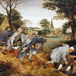 Pieter Brueghel the Elder : The Blind Leading the Blind (1568) Canvas Gallery Wrapped or Framed Giclee Wall Art Print (D4060)