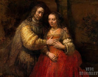 Rembrandt van Rijn : The Jewish Bride (1665) Canvas Gallery Wrapped or Framed Giclee Wall Art Print Digitally Remastered (D4560)