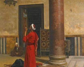Ludwig Deutsch : Morning Prayers (1902) Canvas Gallery Wrapped or Framed Giclee Wall Art Print Digitally Remastered (D6045)