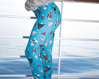 Fiocco di neve Leggings, leggings pantacollant donna, Natale pantacollant, Leggings di Yoga, allenamento Leggings, pantacollant Nordic, inverno Leggings, snowfla