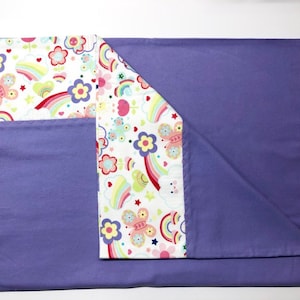 Purple Pastel Rainbow Flannel Pillowcase