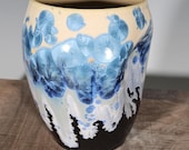 Ceramic Cup, Crystalline Glazed, Clay Pinch Cup, Hand Thrown