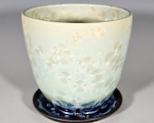 Ceramic Planter with Drainage Hole, Crystalline Glazed Planter, Hand Thrown