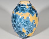 Pottery Vase, Crystalline Glazed, Ceramic Vase