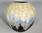 Pottery Vase, Crystalline Glazed, Ceramic Vase